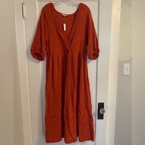 Madewell Marianna Puff Sleeve Midi Dress